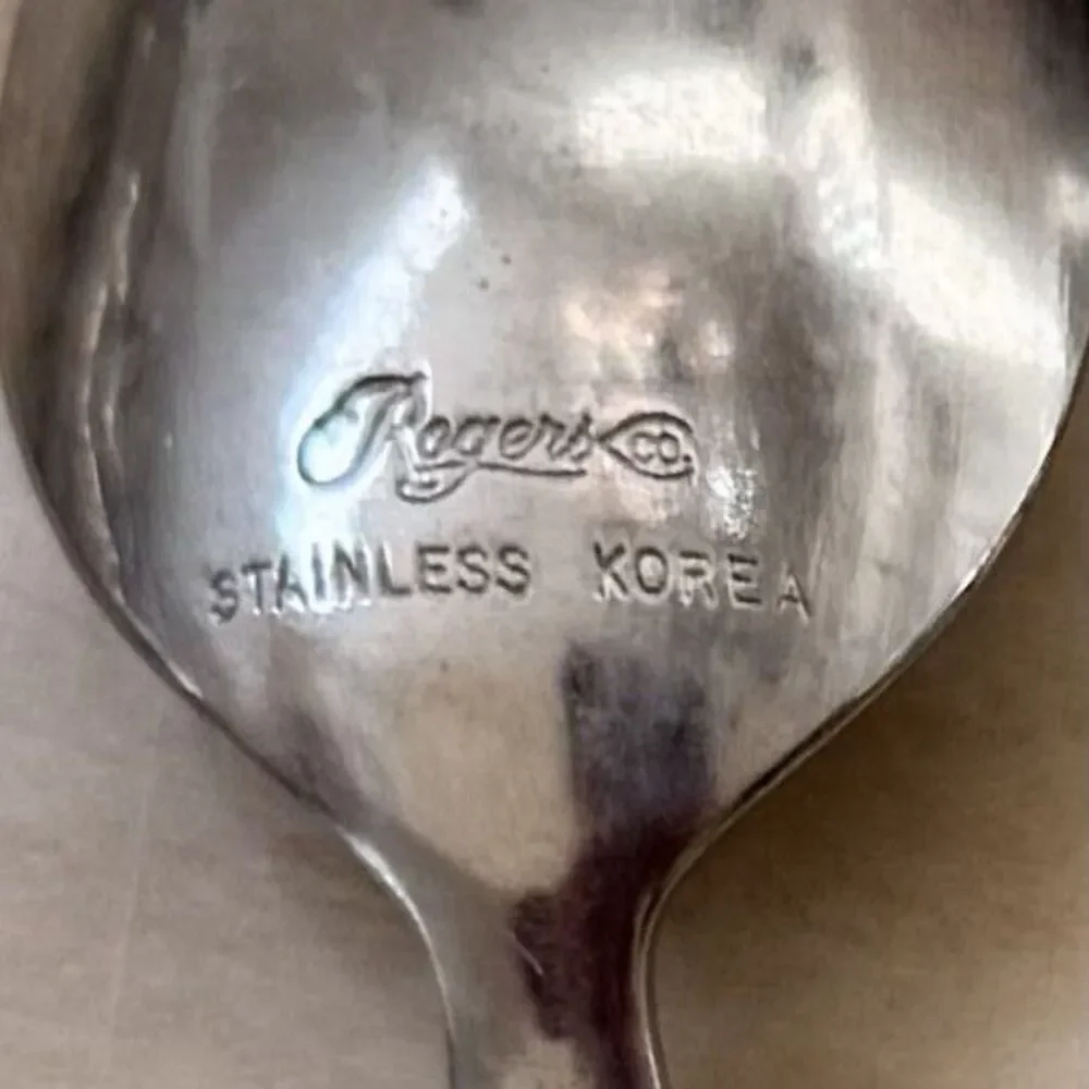 3pc STANLEY ROBERTS Corteland Stainless Soup Spoon 6 7/8” Rogers Outlined Korea